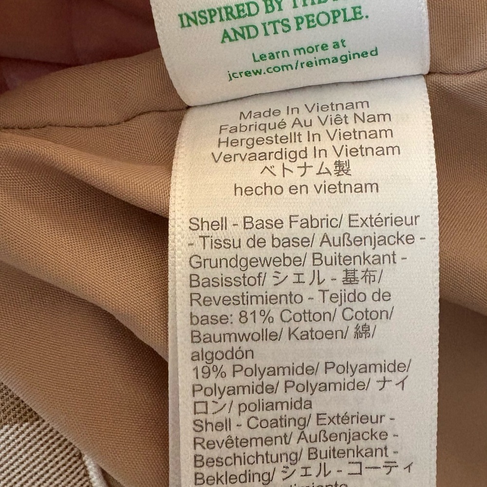 J. Crew Camel and Ivory Gingham Rain Jacket - Picture 4 of 5